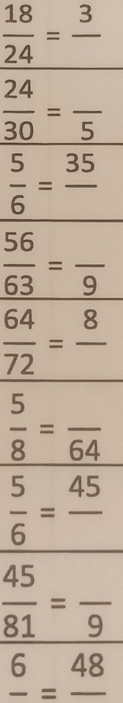  18/24 =frac 3
frac 6=frac 48