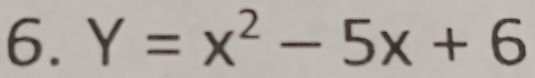 Y=x^2-5x+6