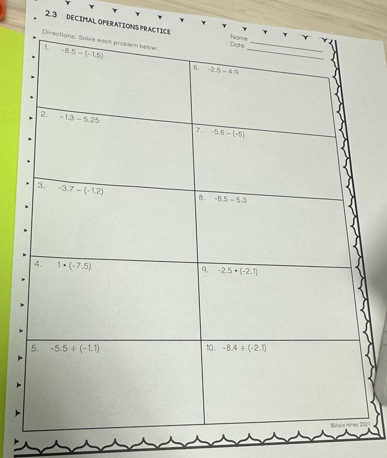 2.3 DECIMAL OPERATIONS
021