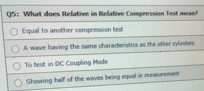 Solved: What does Relative in Relative Compression Test mean? Equal to ...