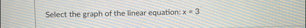 Select the graph of the linear equation: x=3