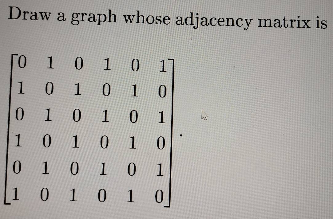 Draw a graph whose adjacency matrix is