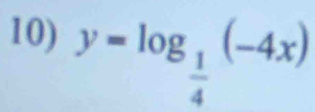 y=log _ 1/4 (-4x)