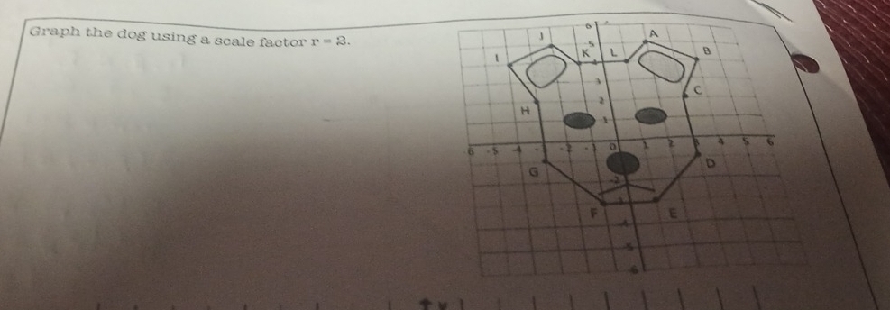 Graph the dog using a scale factor r=2.