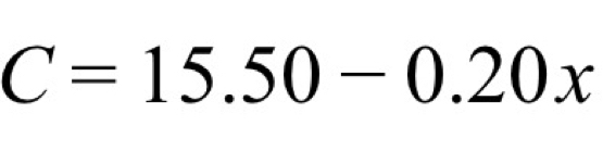 C=15.50-0.20x