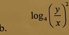 log _4( y/x )^2