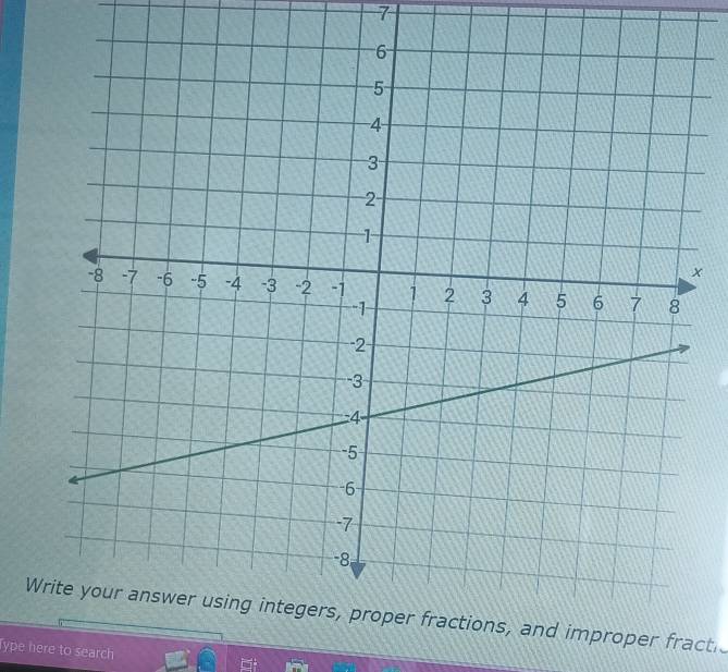 7
x
Write your answer using integers, proper fractions, and improper fracti 
Type here to search