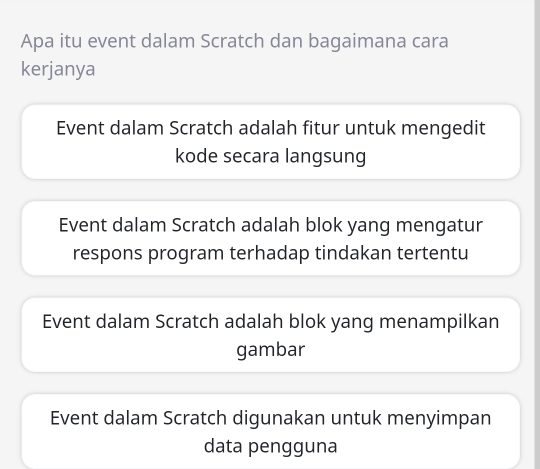 Telah dijawab:Apa itu event dalam Scratch dan bagaimana cara kerjanya ...