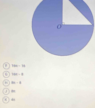 F 16n-16
G 16n-8
H 8π -8
J 8n
K 4π