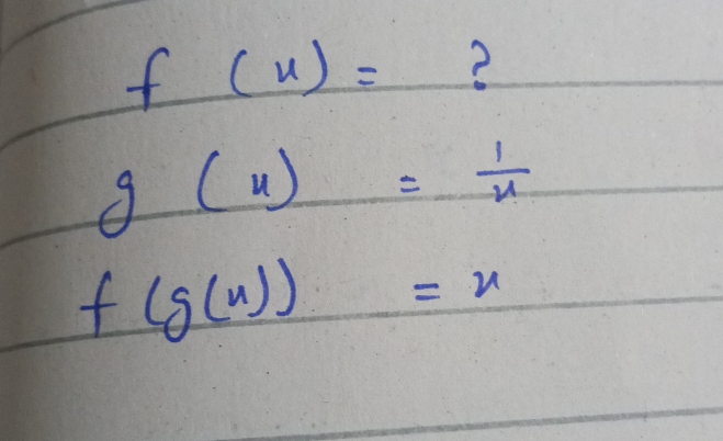 f(x)= ?
g(x)= 1/x 
f(g(x))=x