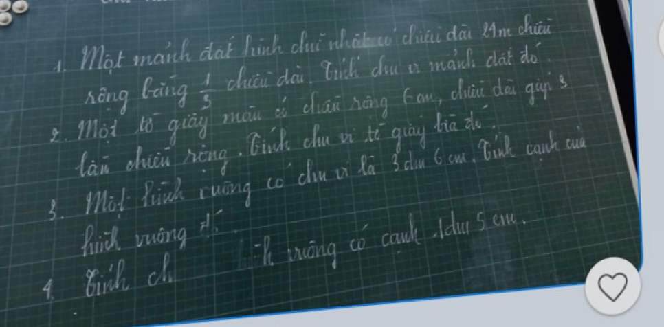 Mot maih daf hich dui whōco diai dā lm chuāi 
nōng bàng  1/5  chái dai Bic du a manh dat do 
L. Mot ló giāg màu dù chāi hōng fou, cuāi dāi gùps 
làn dhuāu hòng, Guch chu i tì giāg tiā do 
3. Mot linh ruong co cou o fa 3 dou C om. Bink conk cu 
fhind vwong if 
4. Bill ol17. tauing do caul idu saw