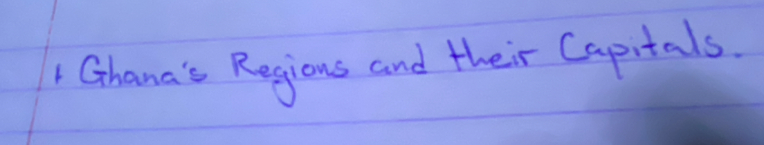 Ghana's Regions and their Capitals.