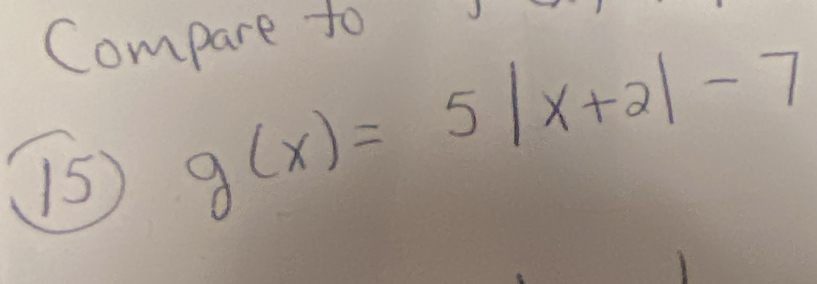 Compare to 
15 g(x)=5|x+2|-7