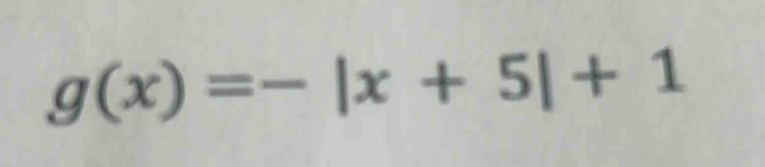 g(x)=-|x+5|+1