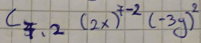 C_3(2x)^7-2(-3y)^2