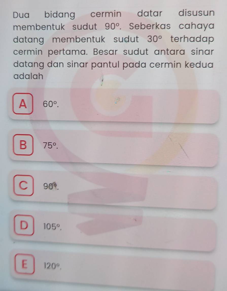  Telah dijawab:Dua bidang cermin datar disusun membentuk sudut 90 Illustration 