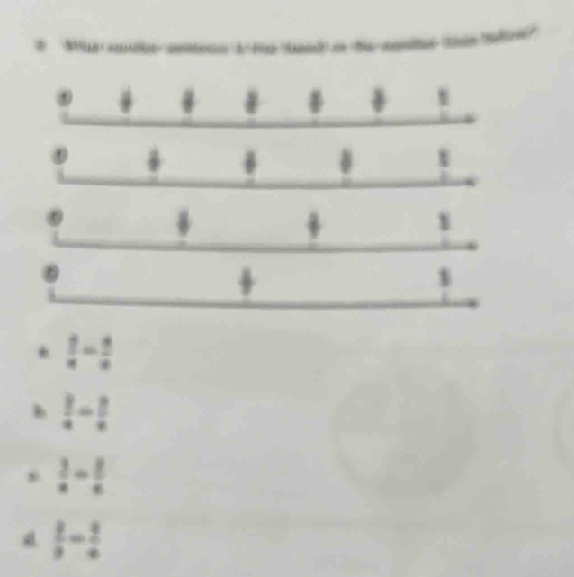 x n d 
+
1
 2/x = 4/x 
 3/x = 3/x 
 3/x = 9/x 
a  2/3 = 1/4 