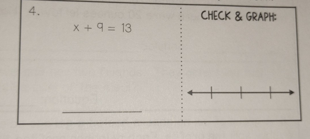 CHECK & GRAPH:
x+9=13
_