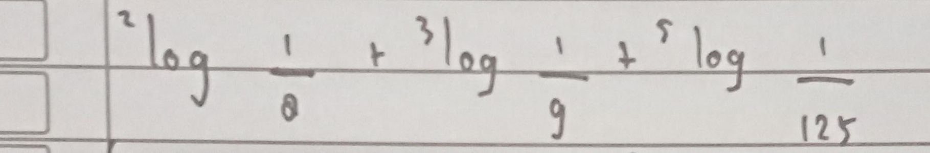 ^2log  1/θ  +^3log  1/9 +^5log  1/125 