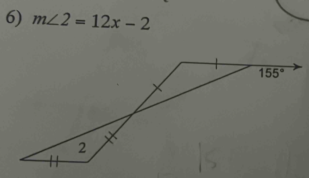 m∠ 2=12x-2