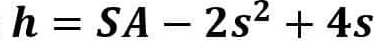 h=SA-2s^2+4s