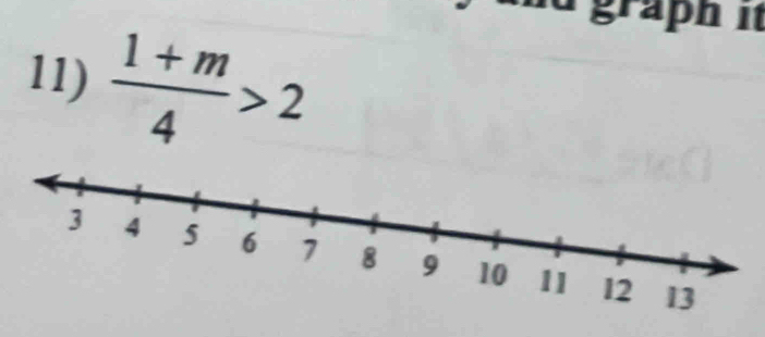 graph it 
11)  (1+m)/4 >2