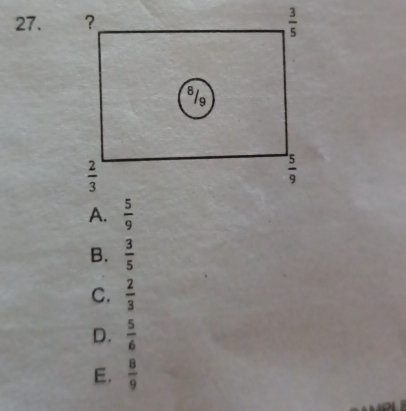 B.  3/5 
C.  2/3 
D.  5/6 
E.  8/9 