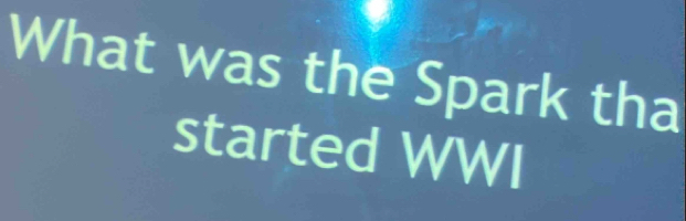 What was the Spark tha 
started WWI