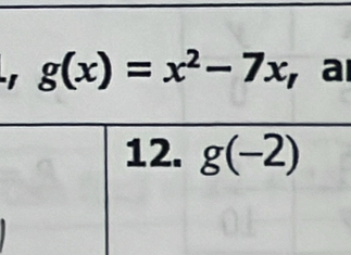 g(x)=x^2-7x a