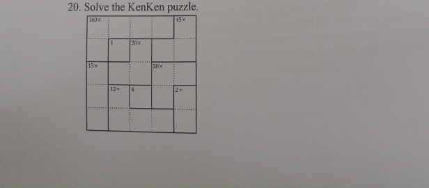 Solve the KenKen puzzle.