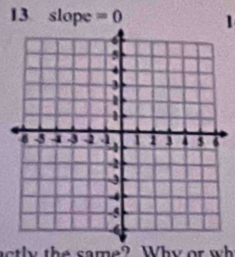 13 slope =0
1 
ac t ly the same? Why or wh