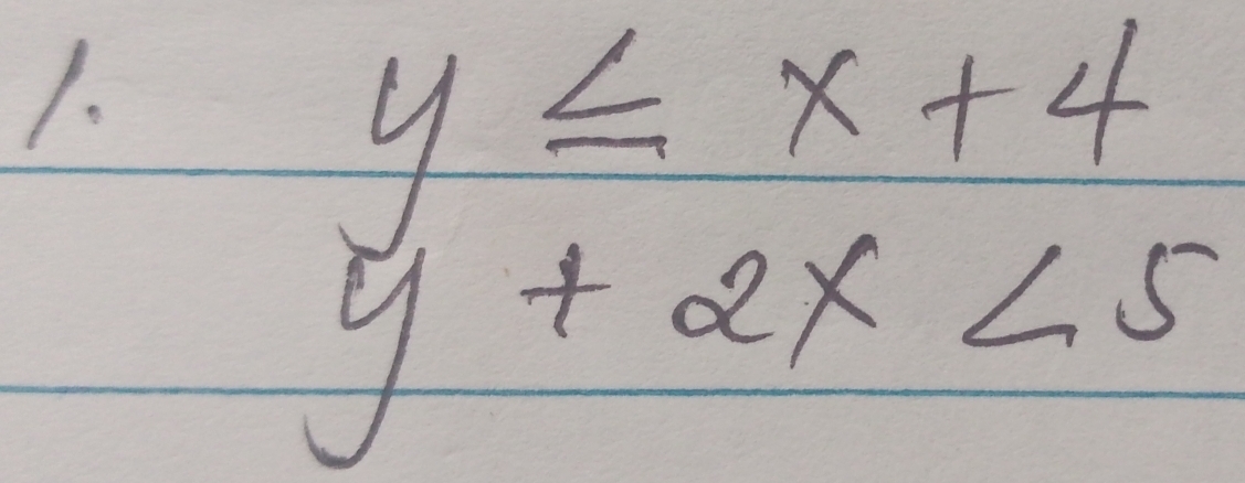 y≤ x+4
y+2x<5</tex>