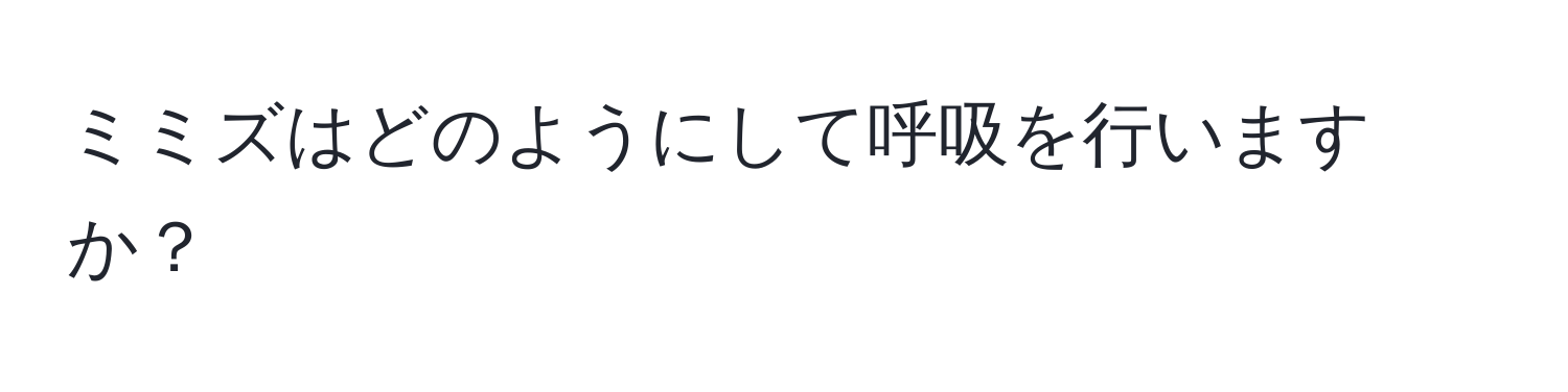 ミミズはどのようにして呼吸を行いますか？