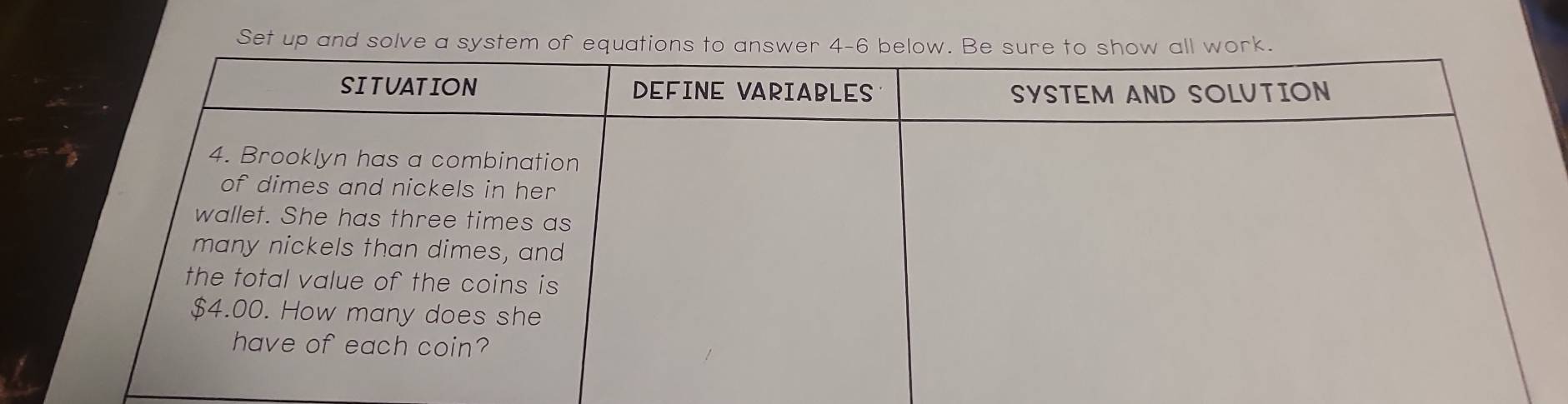 Set up and solve a system of equatir