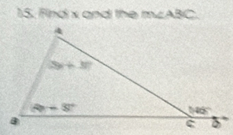 find x and the m∠AB