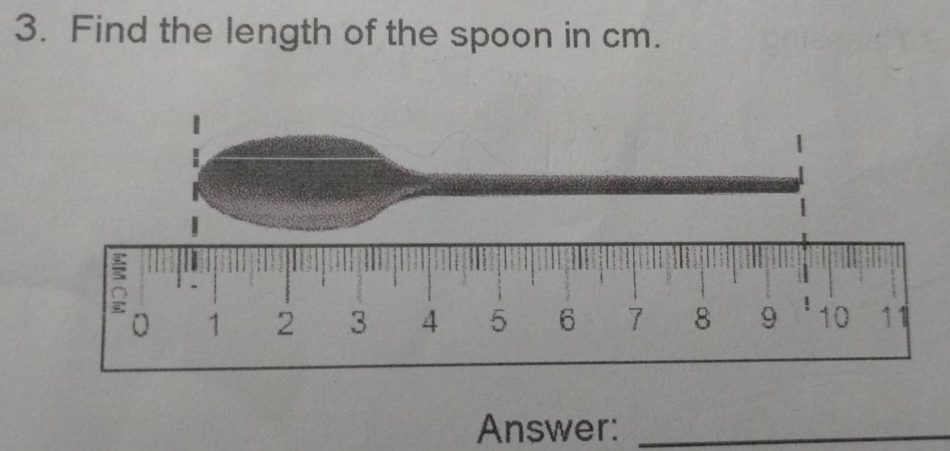 Find the length of the spoon in cm. 
Answer:_