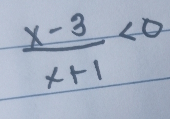  (x-3)/x+1 <0</tex>