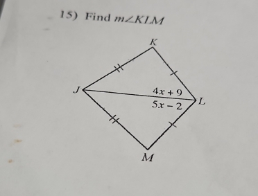 Find m∠ KLM