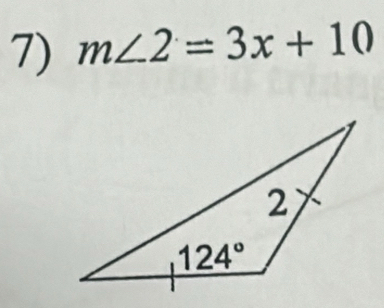 m∠ 2=3x+10