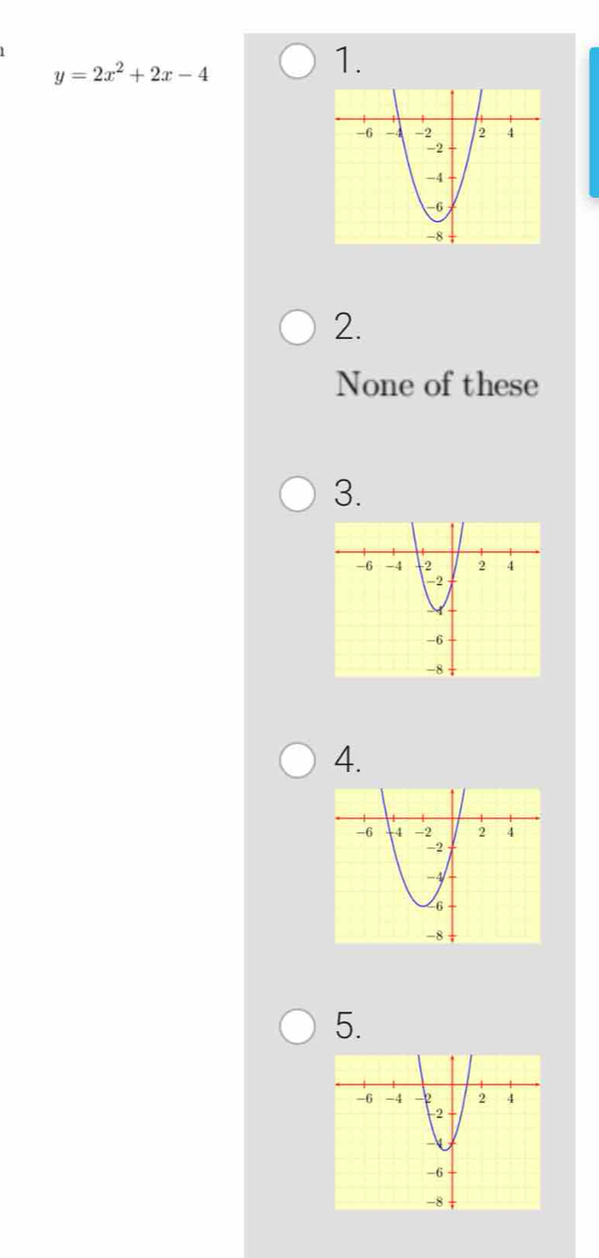 y=2x^2+2x-4
1.
2.
None of these
3.
4.
5.