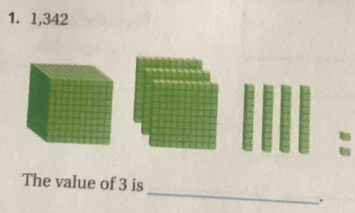 1,342
_ 
The value of 3 is 
.