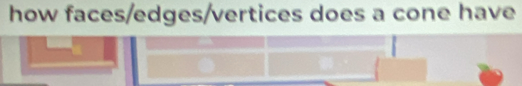 how faces/edges/vertices does a cone have