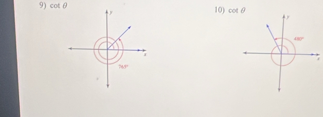 cot θ 10) cot θ
x