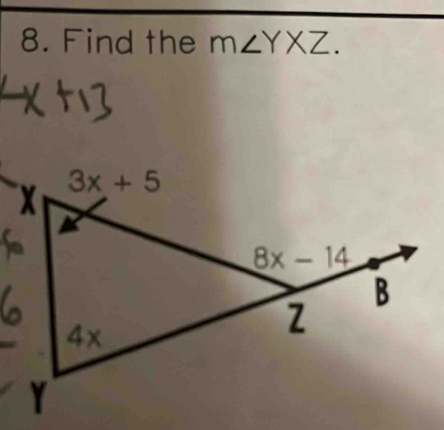 Find the m∠ YXZ.