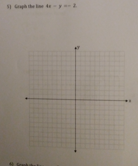 Graph the line 4x-y=-2. 
61 Granh t