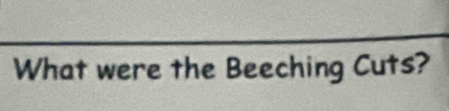 What were the Beeching Cuts?