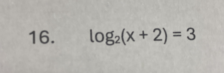 log _2(x+2)=3