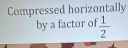 Compressed horizontally 
by a factor of  1/2 