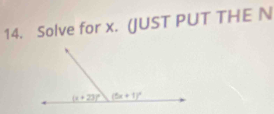 Solve for x. (JUST PUT THE N