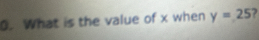 What is the value of x when y=25 2